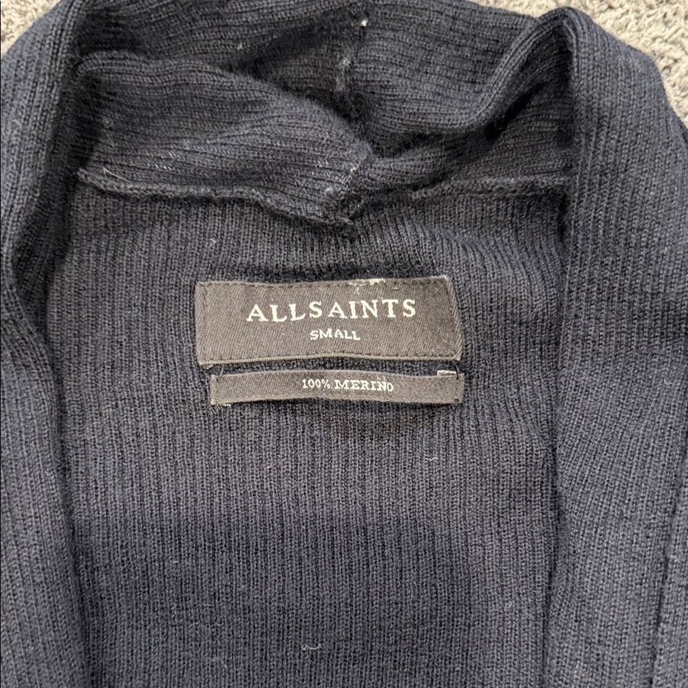 All Saints Black Open Cardigan